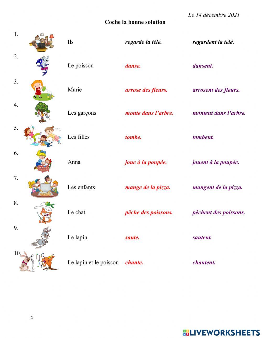 Verbes du 1er groupe à la 3è personne