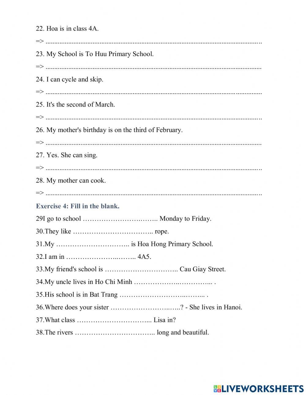 Review the first term 5( grade 4)