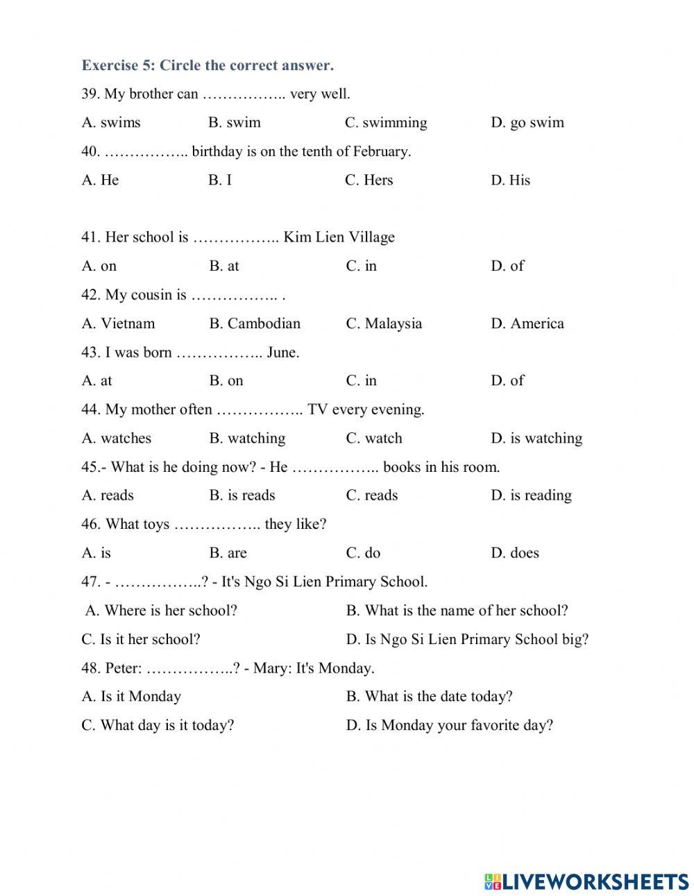 Review the first term 5( grade 4)