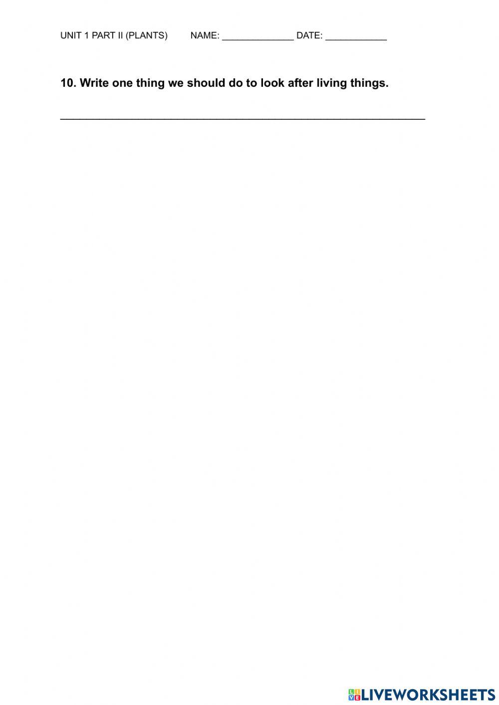 Plants exam (Unit 1 part 2)