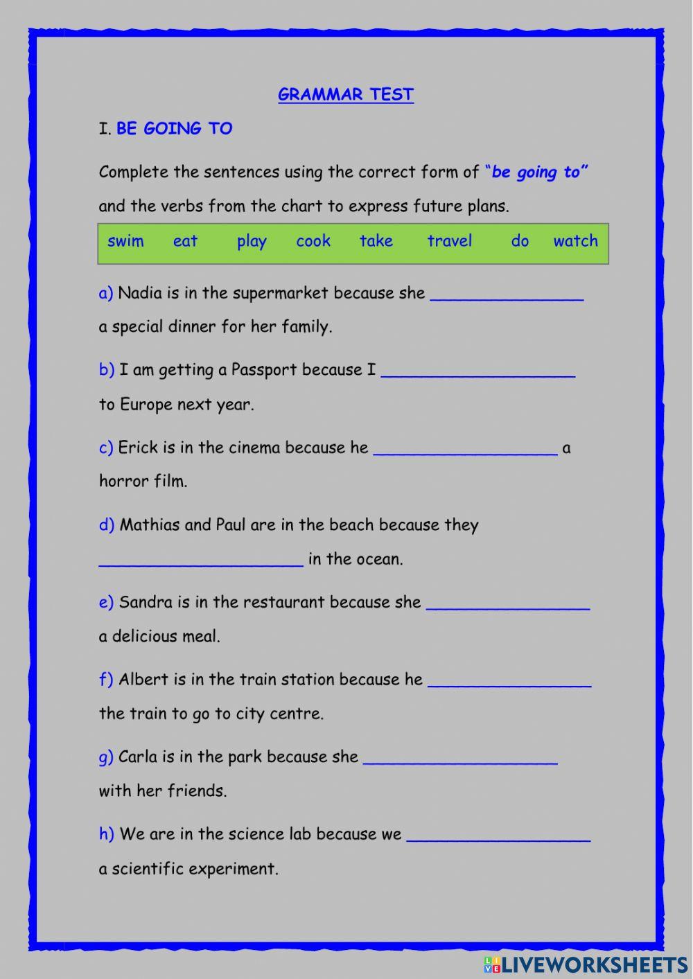 grammar-test-online-exercise-for-elementary-live-worksheets