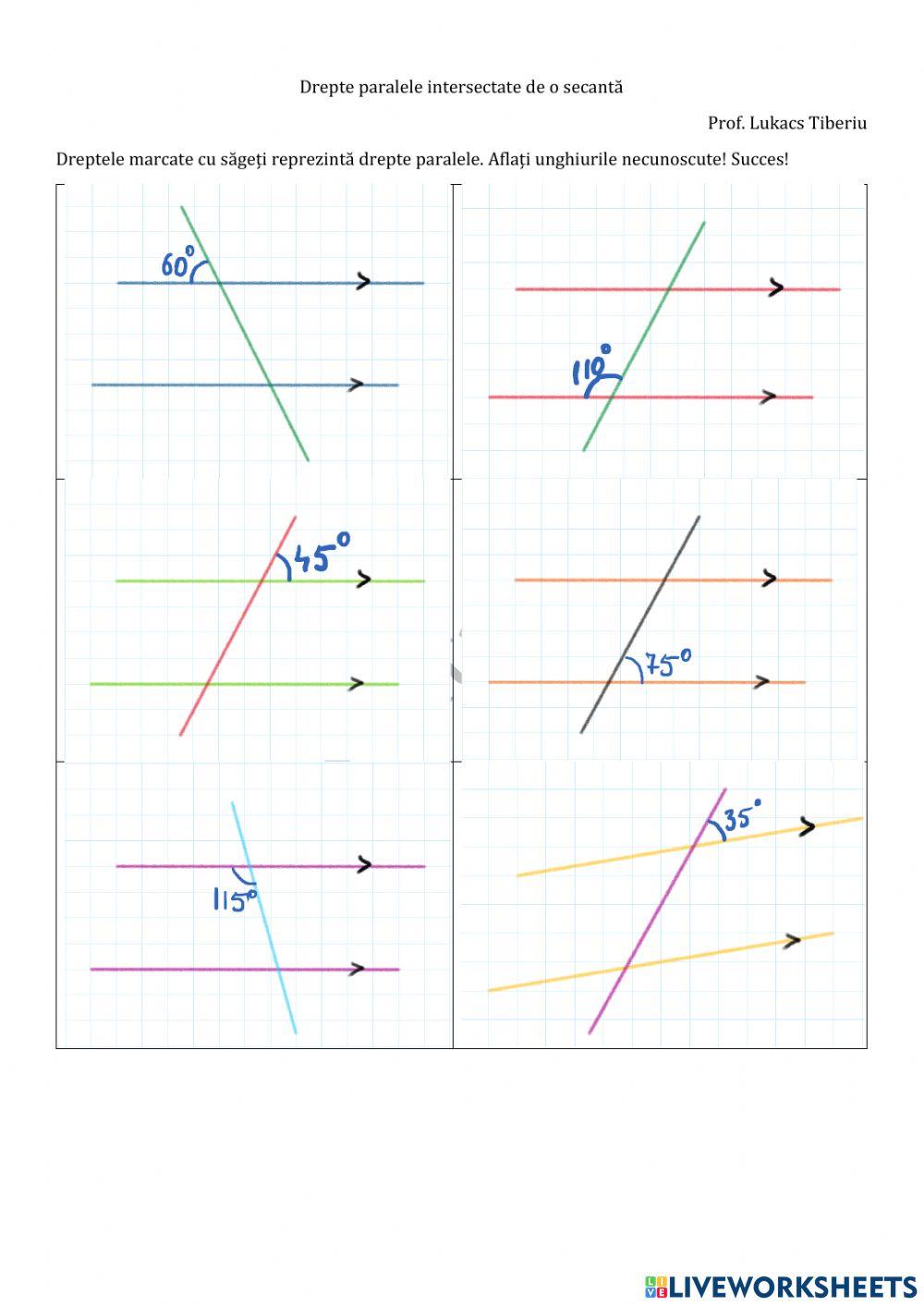 Drepte paralele intersectate de o secanta