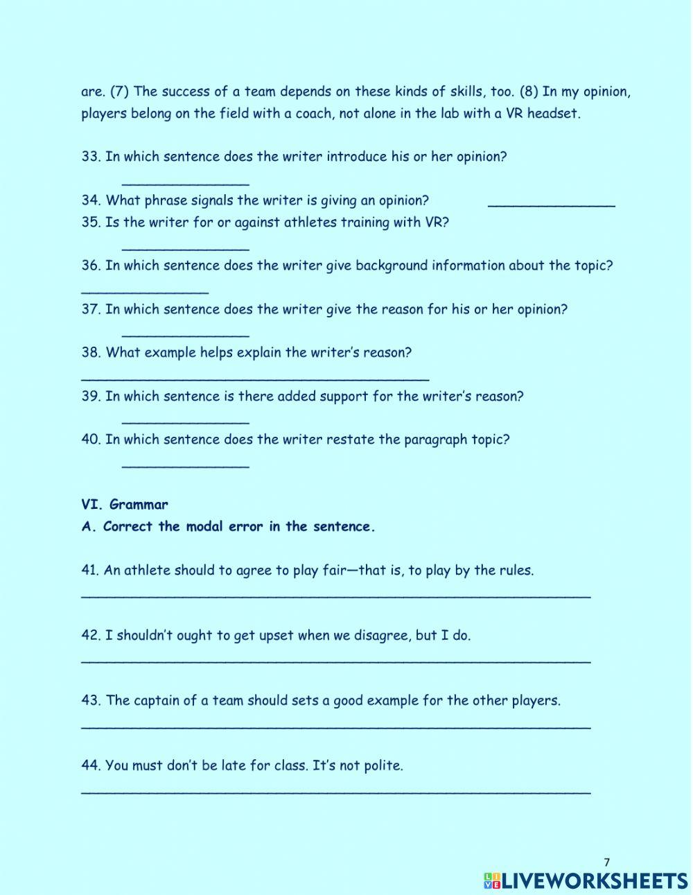 Rw bk 2 - unit 4 revision