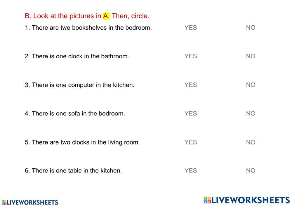 Activities about rooms 3rd