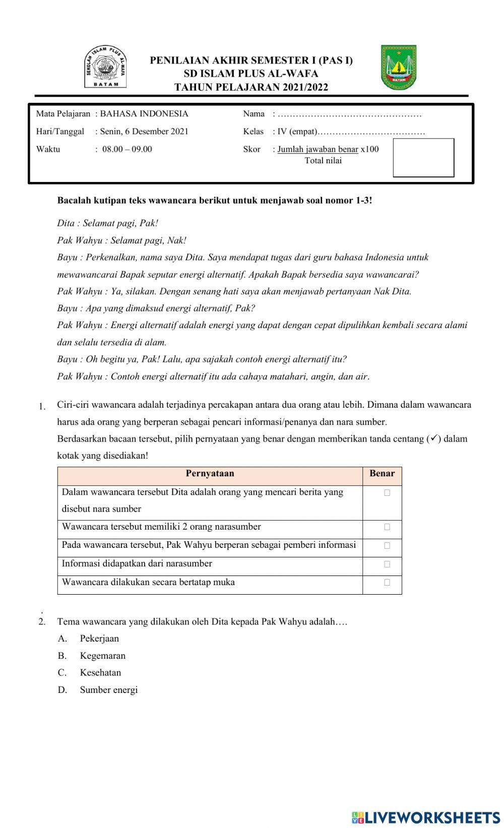 Pas 1 bahasa indonesia