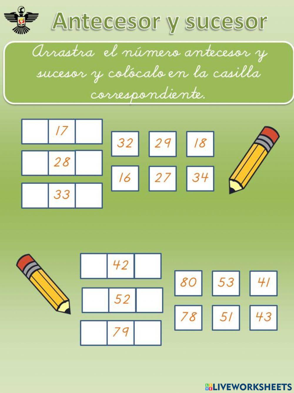 Antecesor y sucesor.