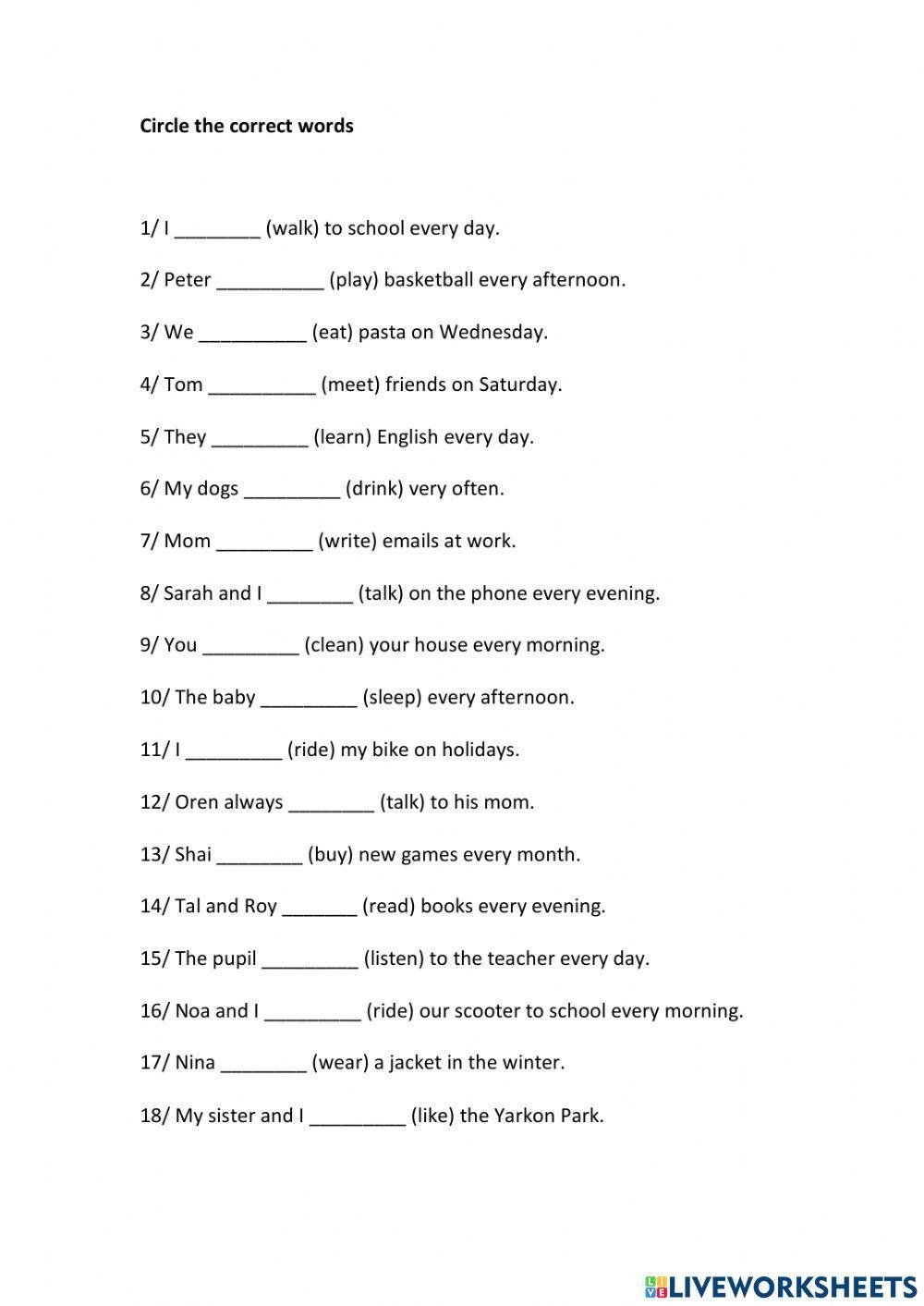 Present simple positive