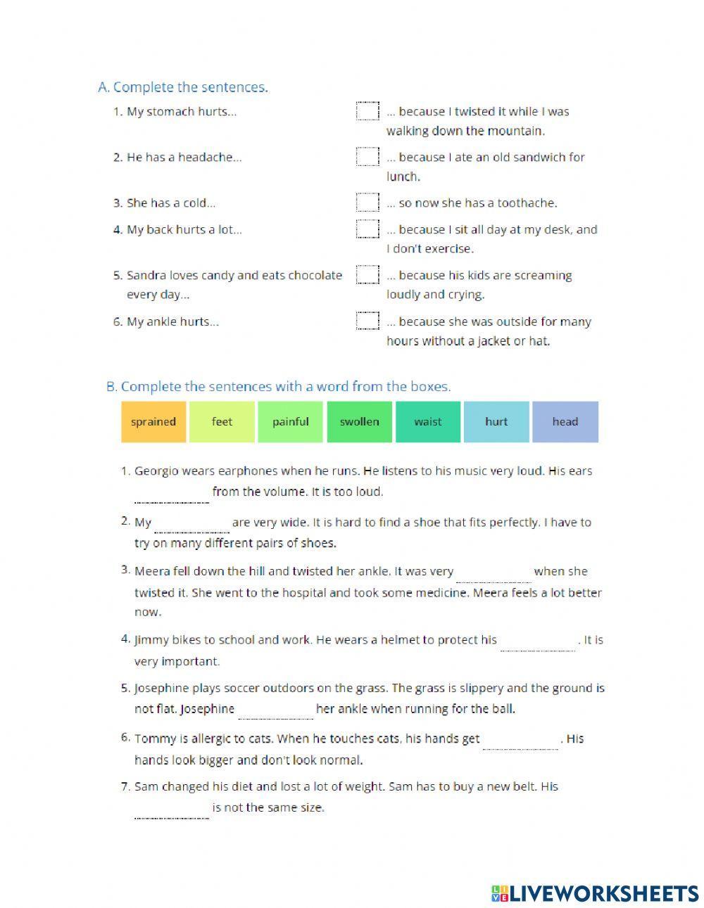 U20 L3 Aches and pains homework