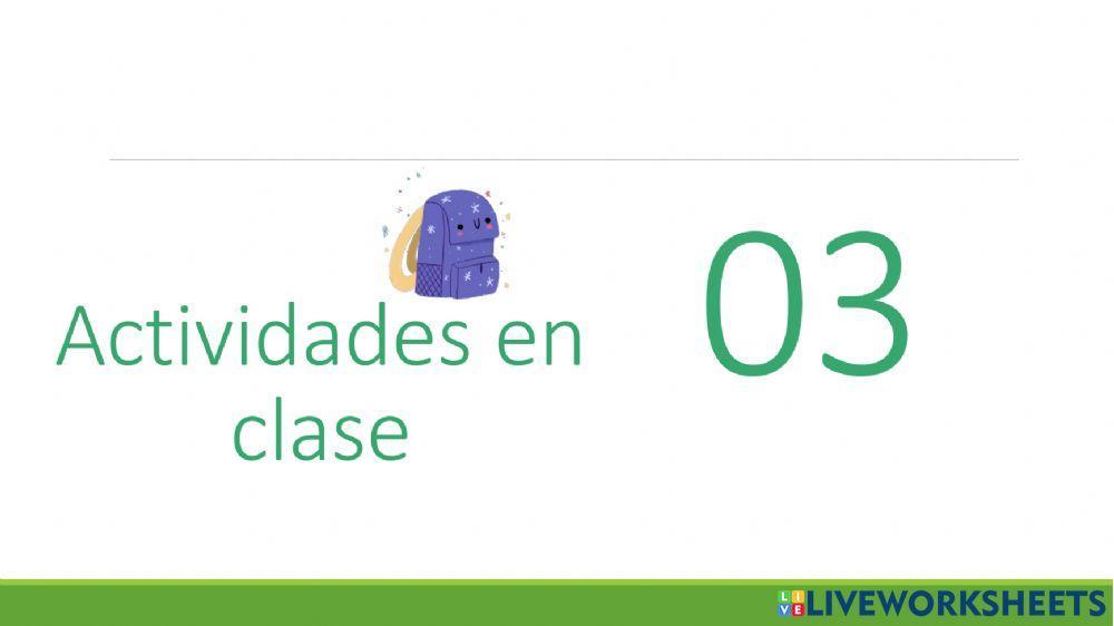 Actividad en clase Sexto Grado