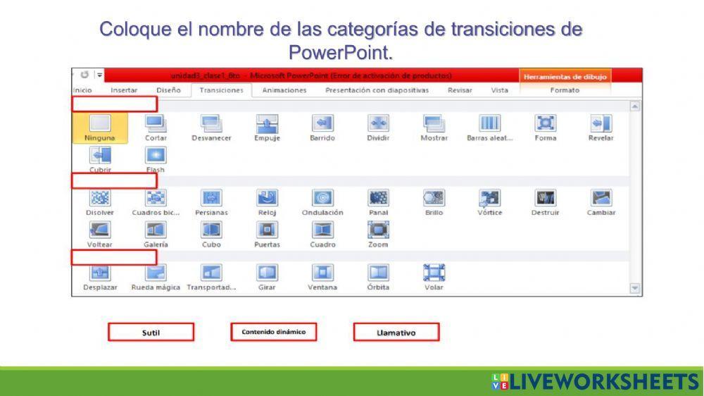 Actividad en clase Sexto Grado