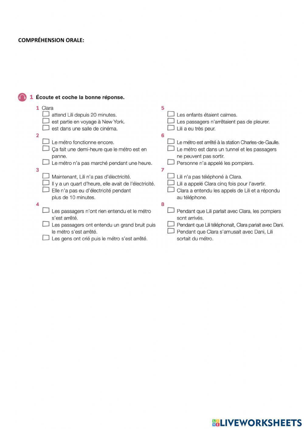 Compréhension orales Passé