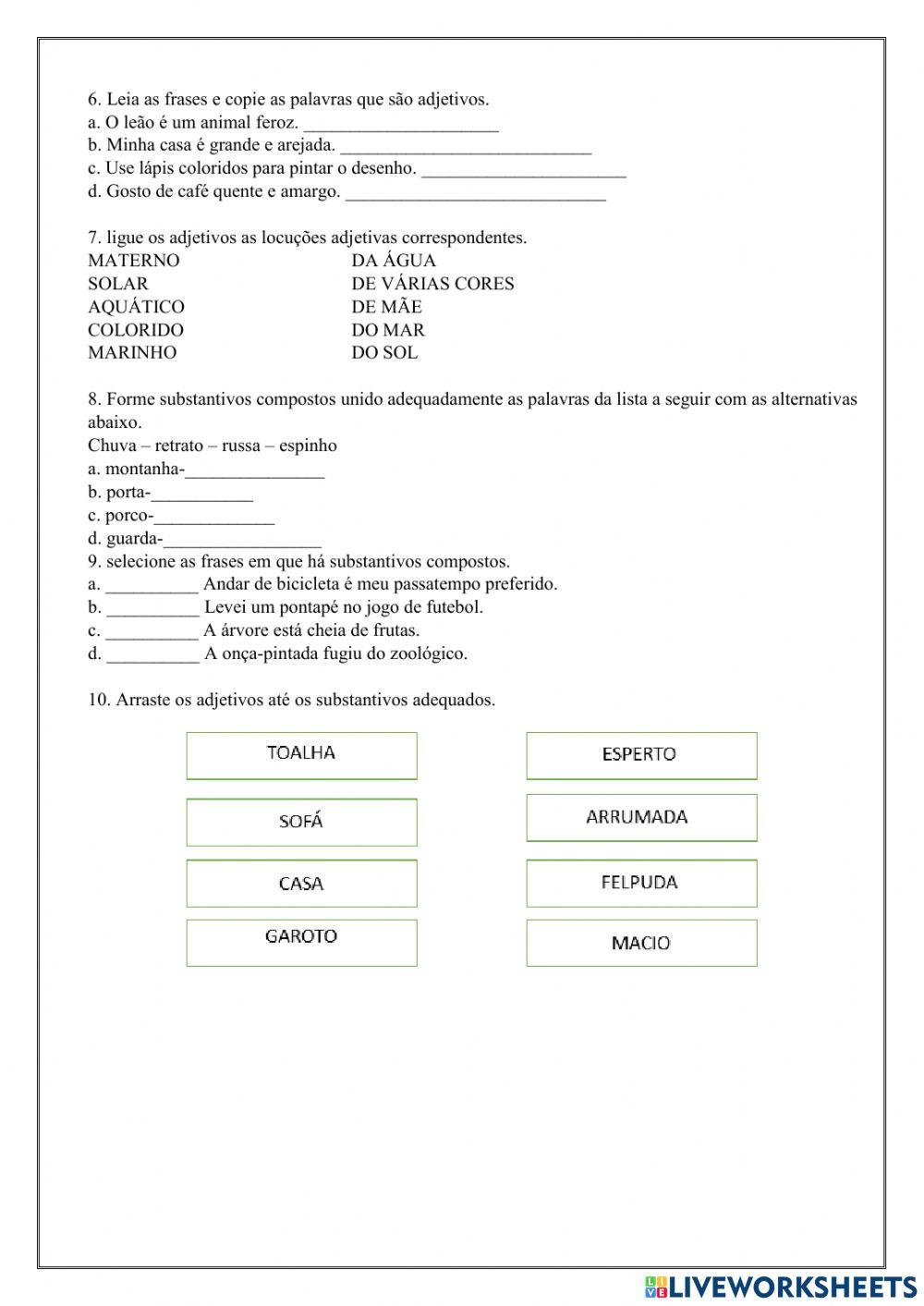 Atividade final de Língua Portuguesa