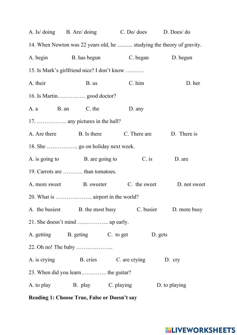 ÔN ĐỊNH KÌ 1 - Đề 2