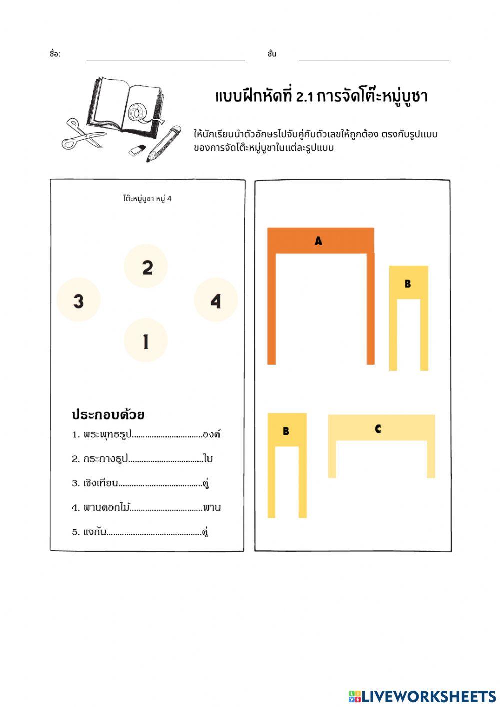 การจัดโต๊ะหมู่บูชา 1-9