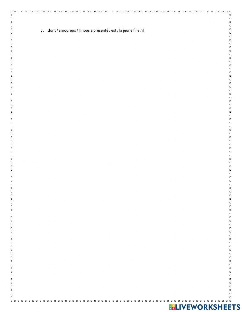 Les pronoms relatifs où et dont