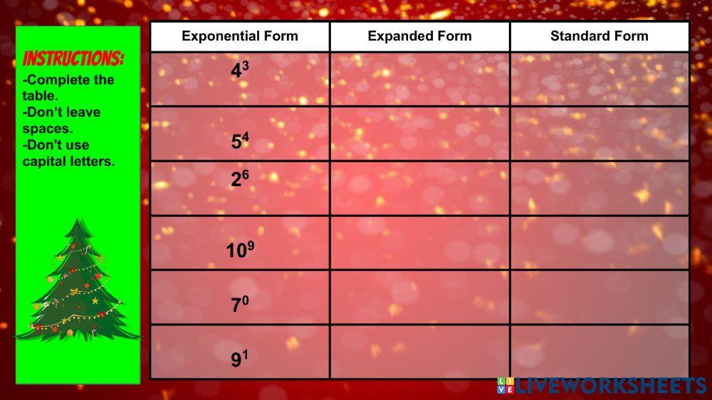 Exponents Review