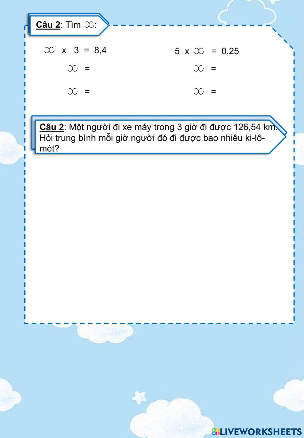 Toán 5 - Chia một số thập phân cho một số tự nhiên