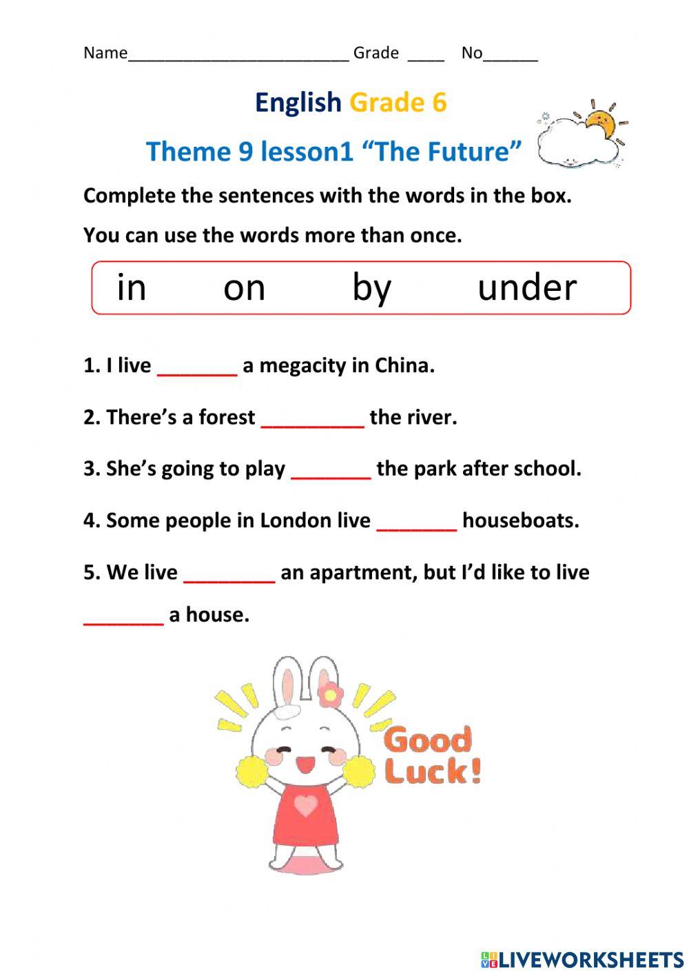 Prepositions of position