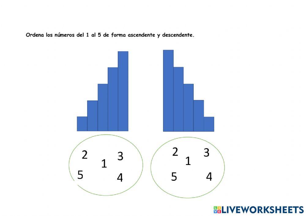 Ascendente Descendente worksheet Live Worksheets