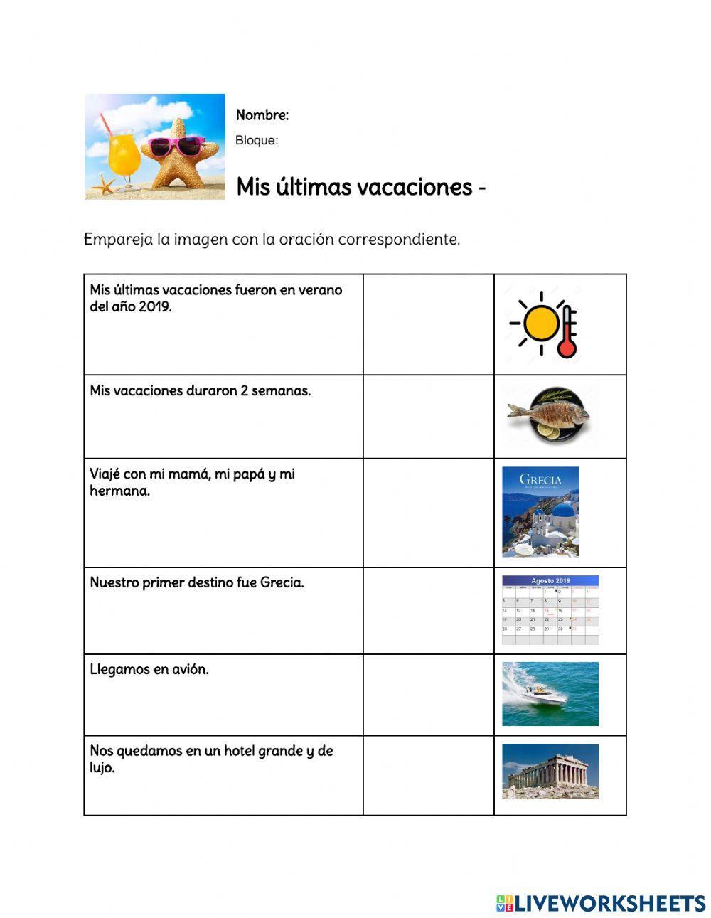 Mis últimas vacaciones