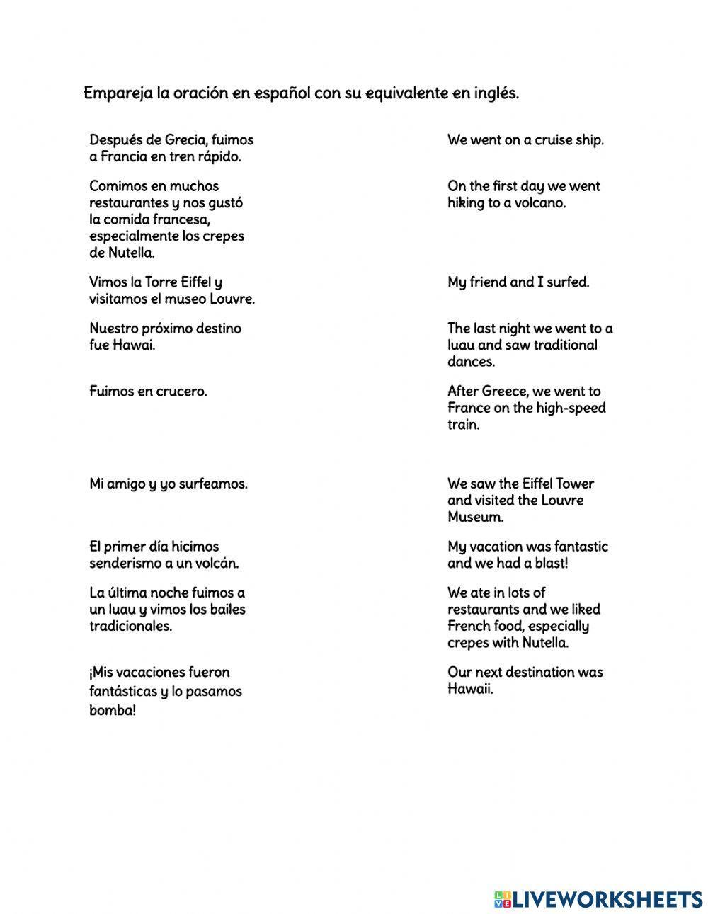 Mis últimas vacaciones