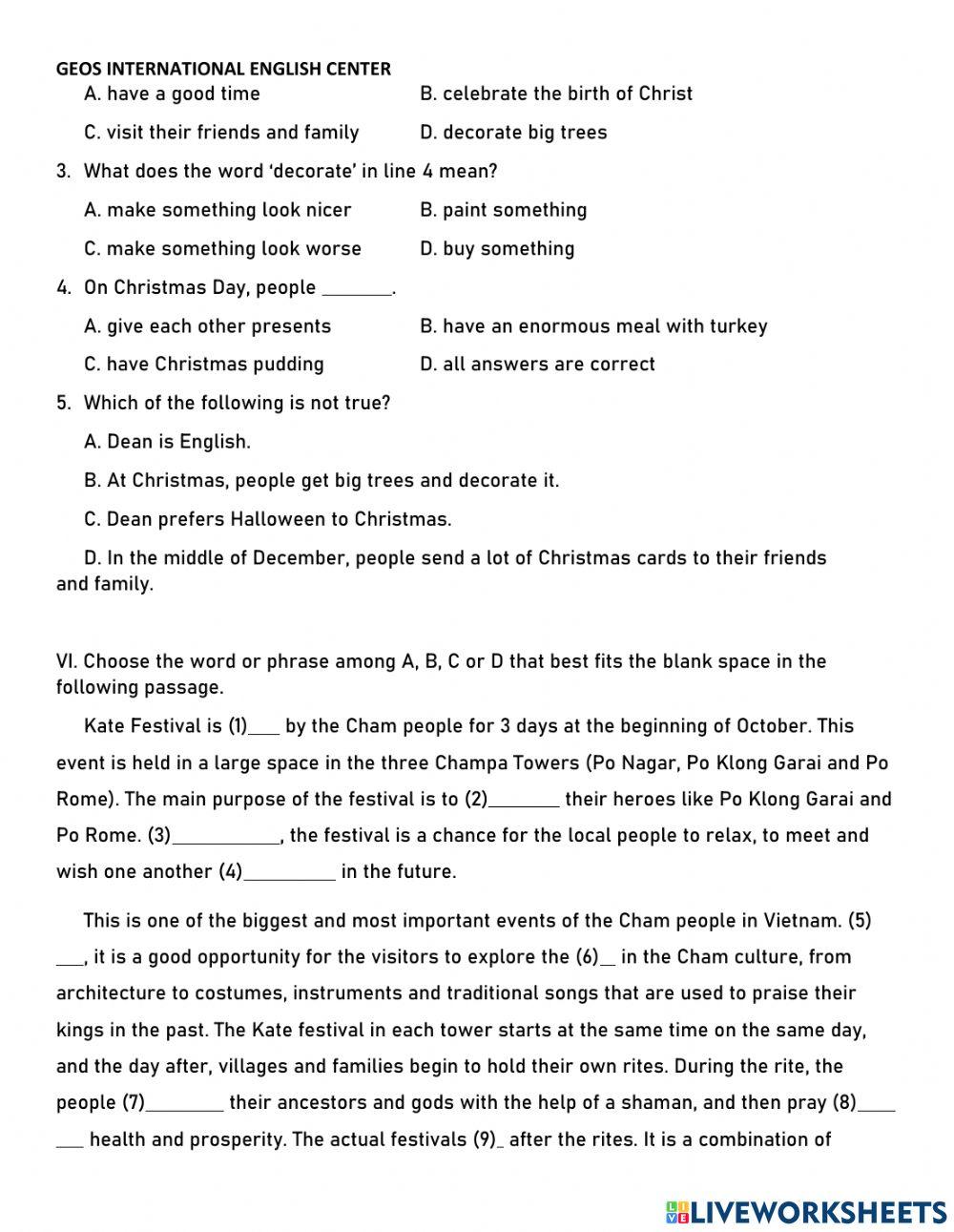 Practice test U5-Grade 8