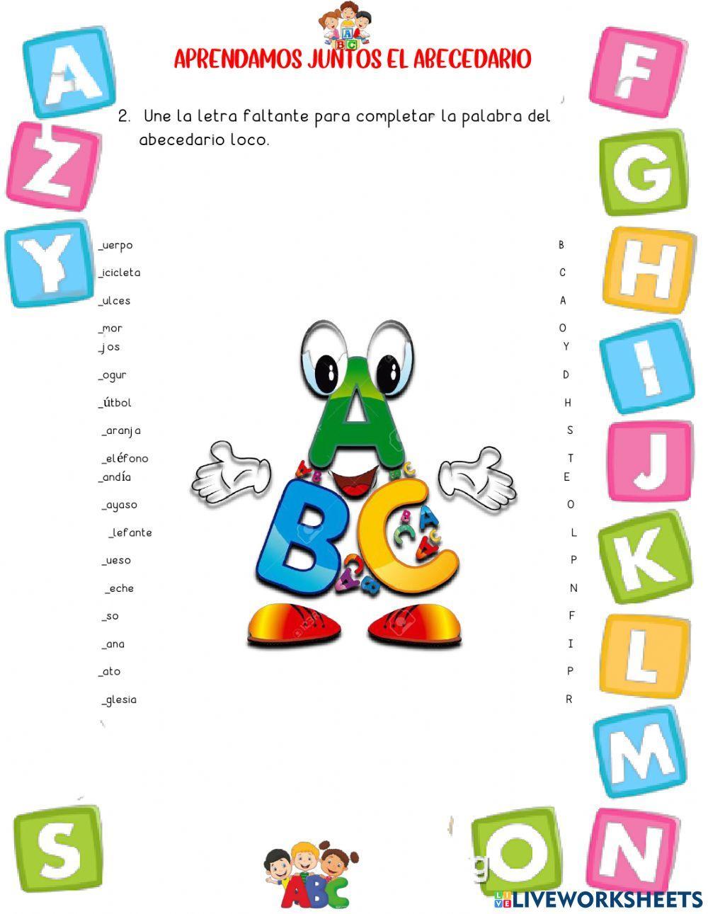 ¡aprendamos juntos el abecedario! worksheet Live Worksheets