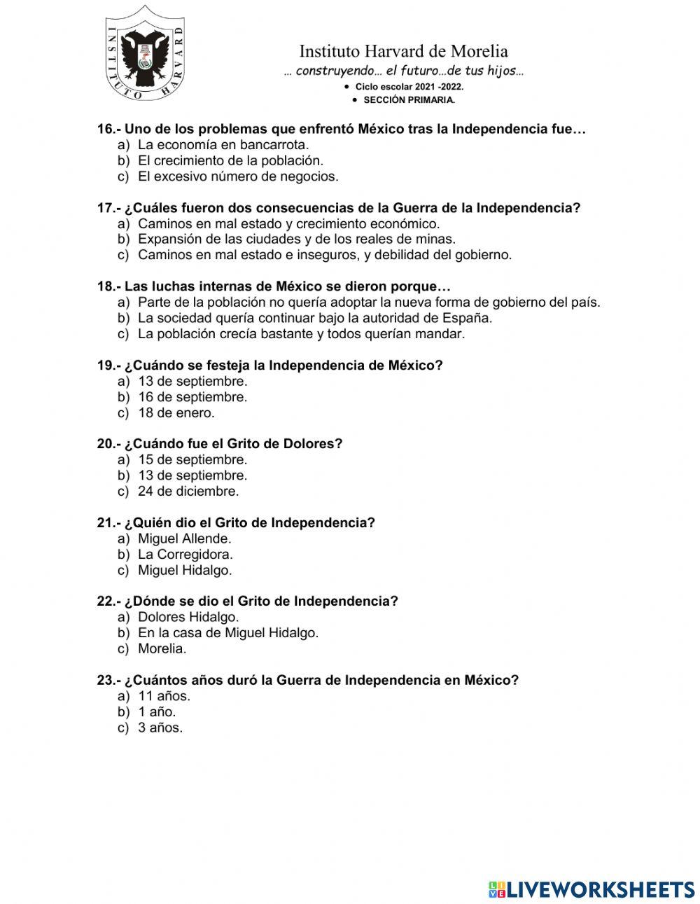 Examen Historia Diciembre