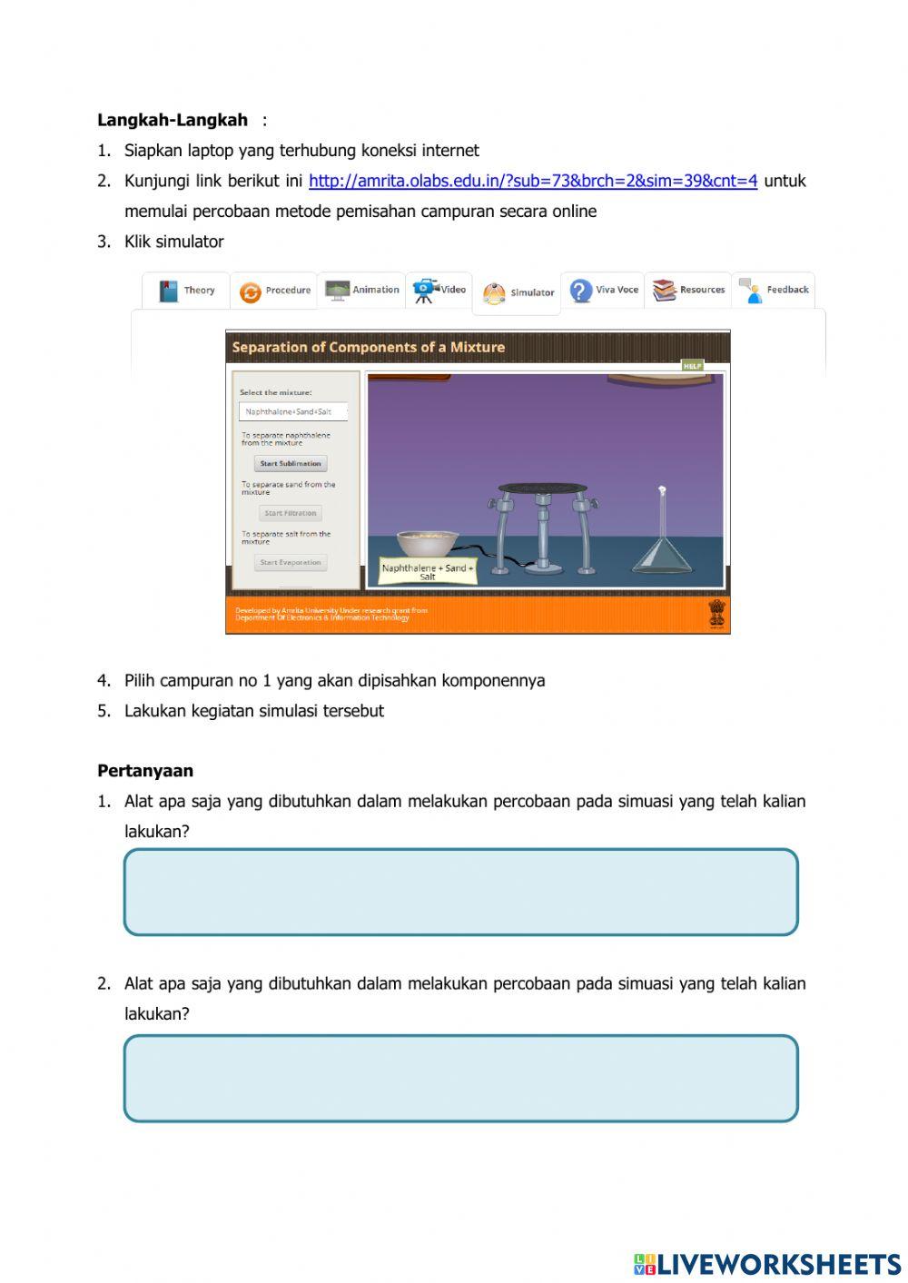 Jenis-Jenis Pemisahan Campuran