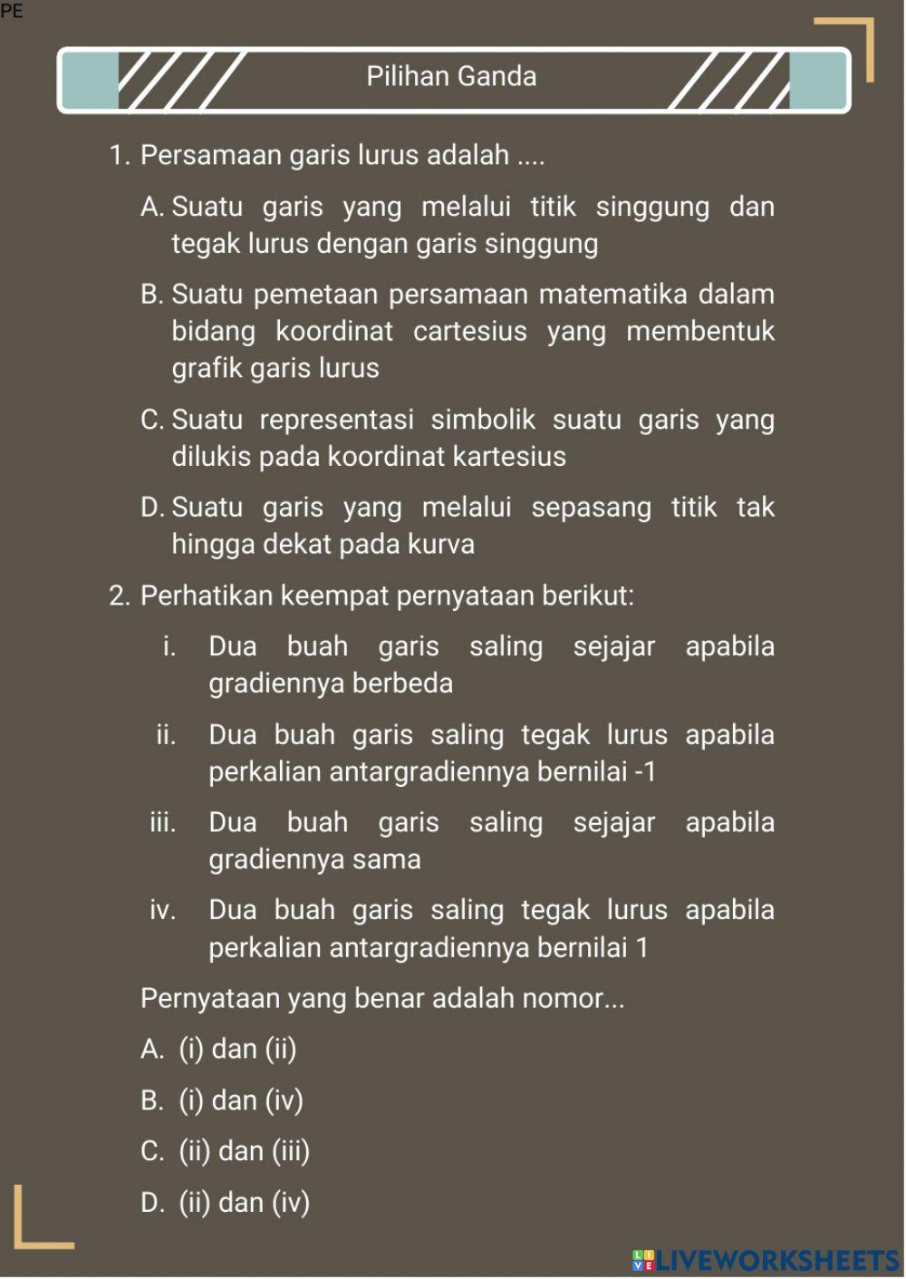 LKPd Persamaan Garis Lurus