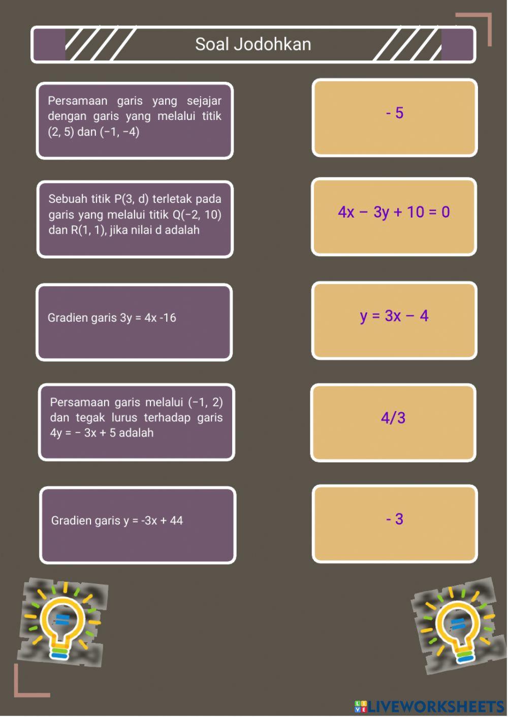 LKPd Persamaan Garis Lurus