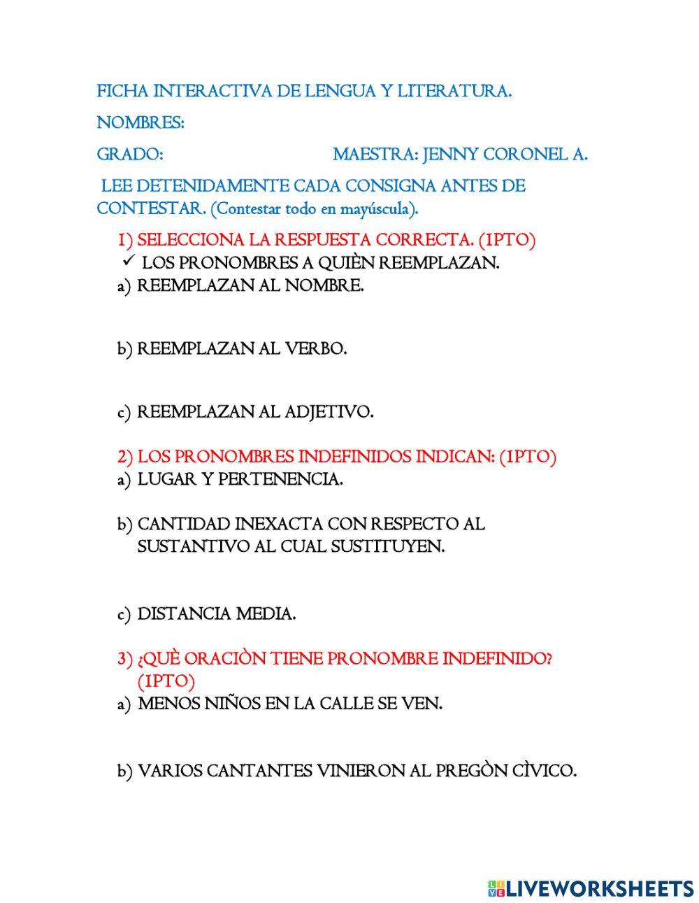 Pronombres relativos -indefinidos.