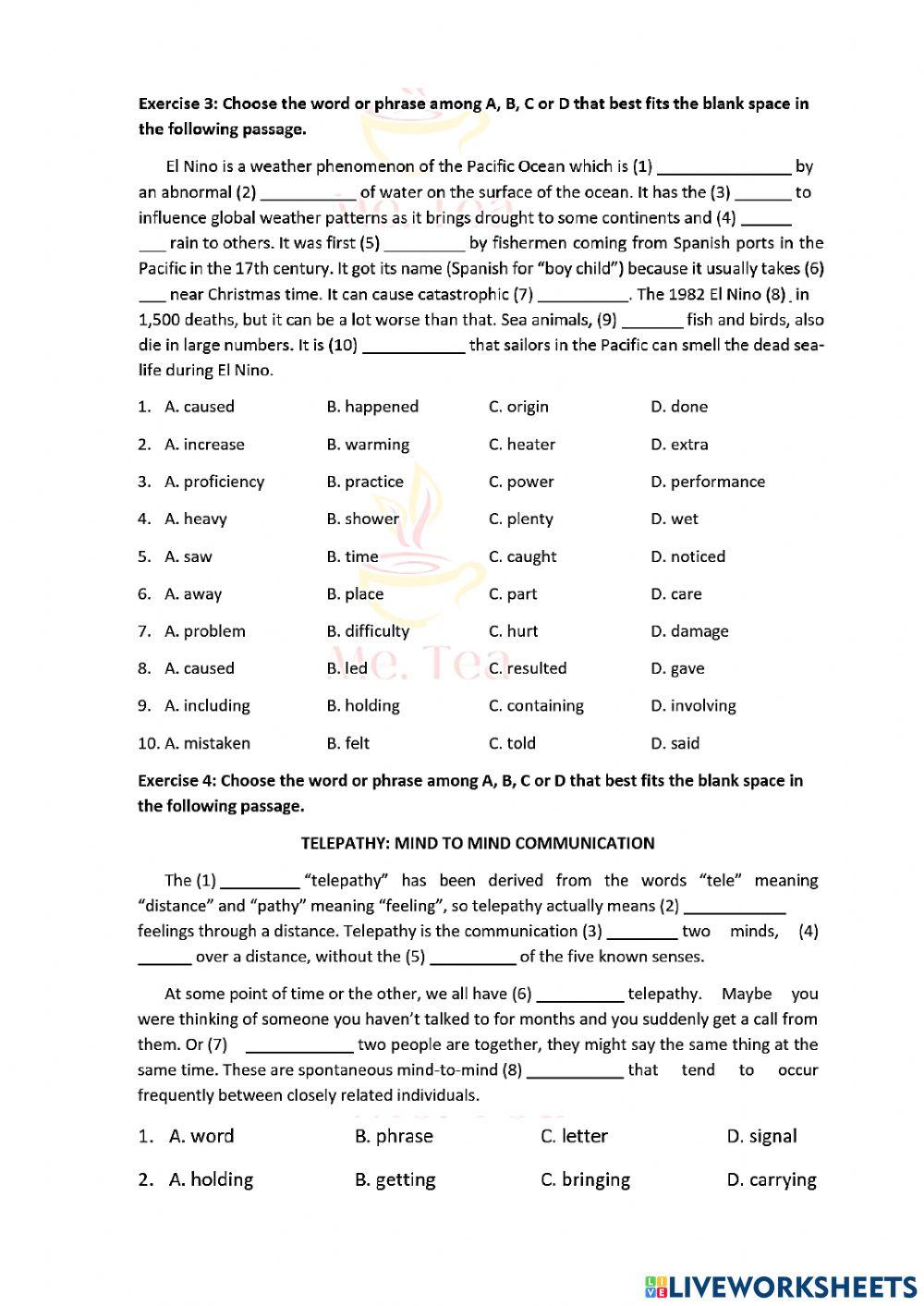 Grade 8 - Unit 9 - Vocabulary