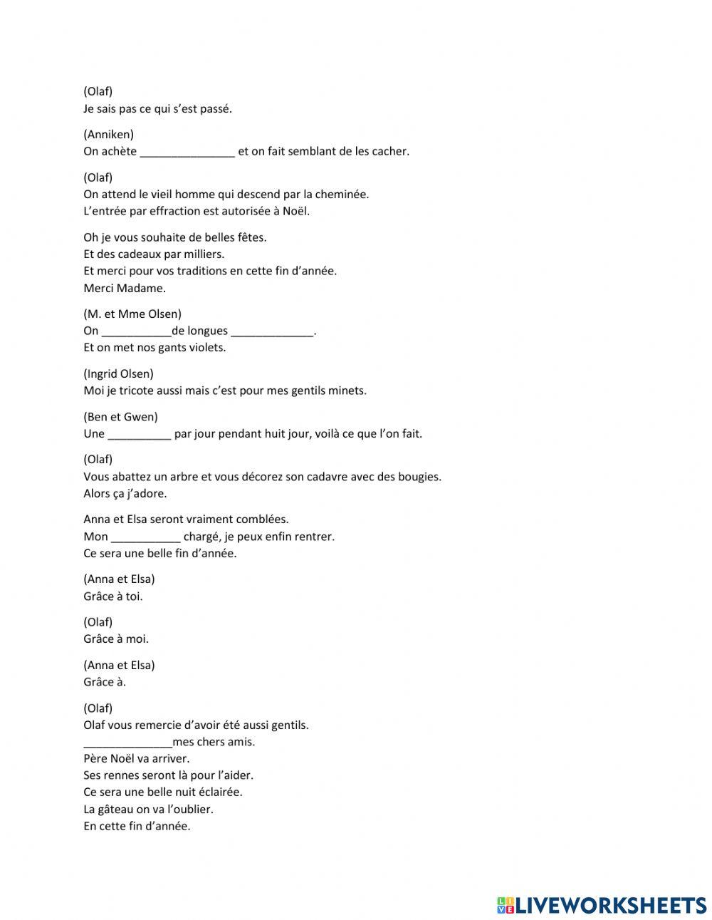 La fin d'anée - La reine des neiges