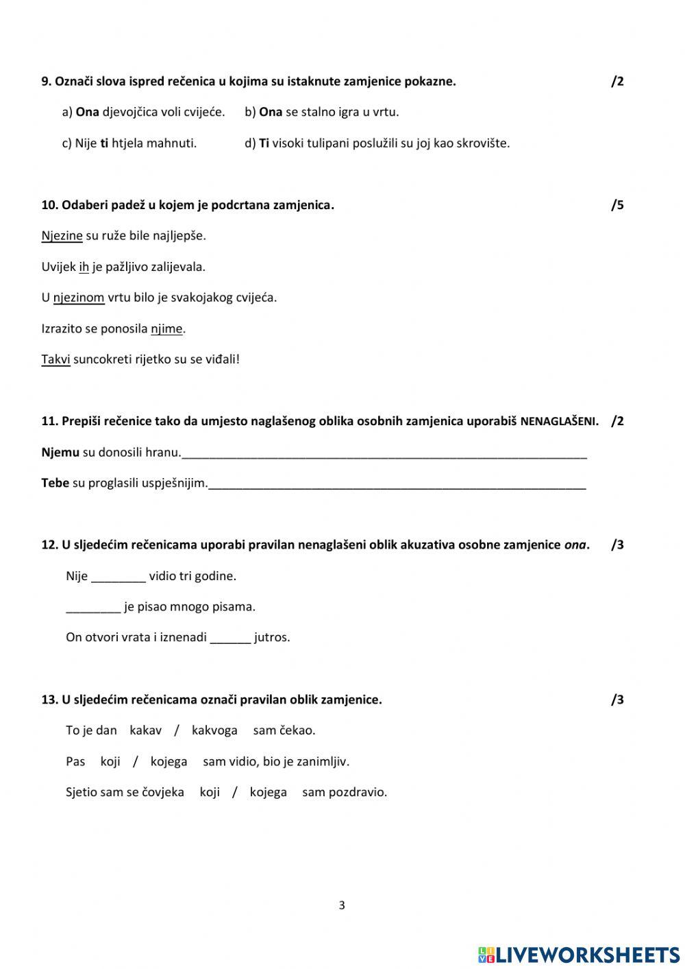 HJ6 Zamjenice i brojevi