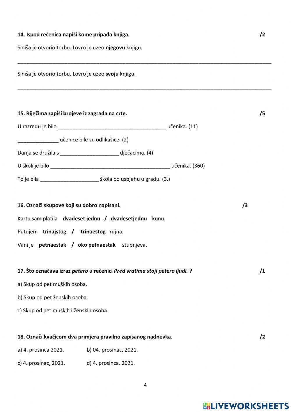 HJ6 Zamjenice i brojevi