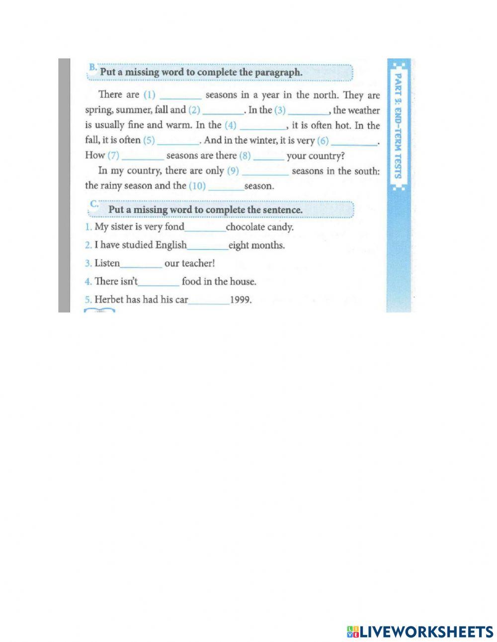 Grade 6- Part 3- Test A+B