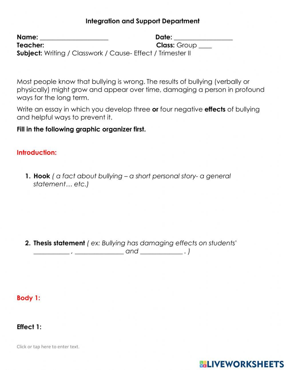 1732924 bullying group8 liveworksheets