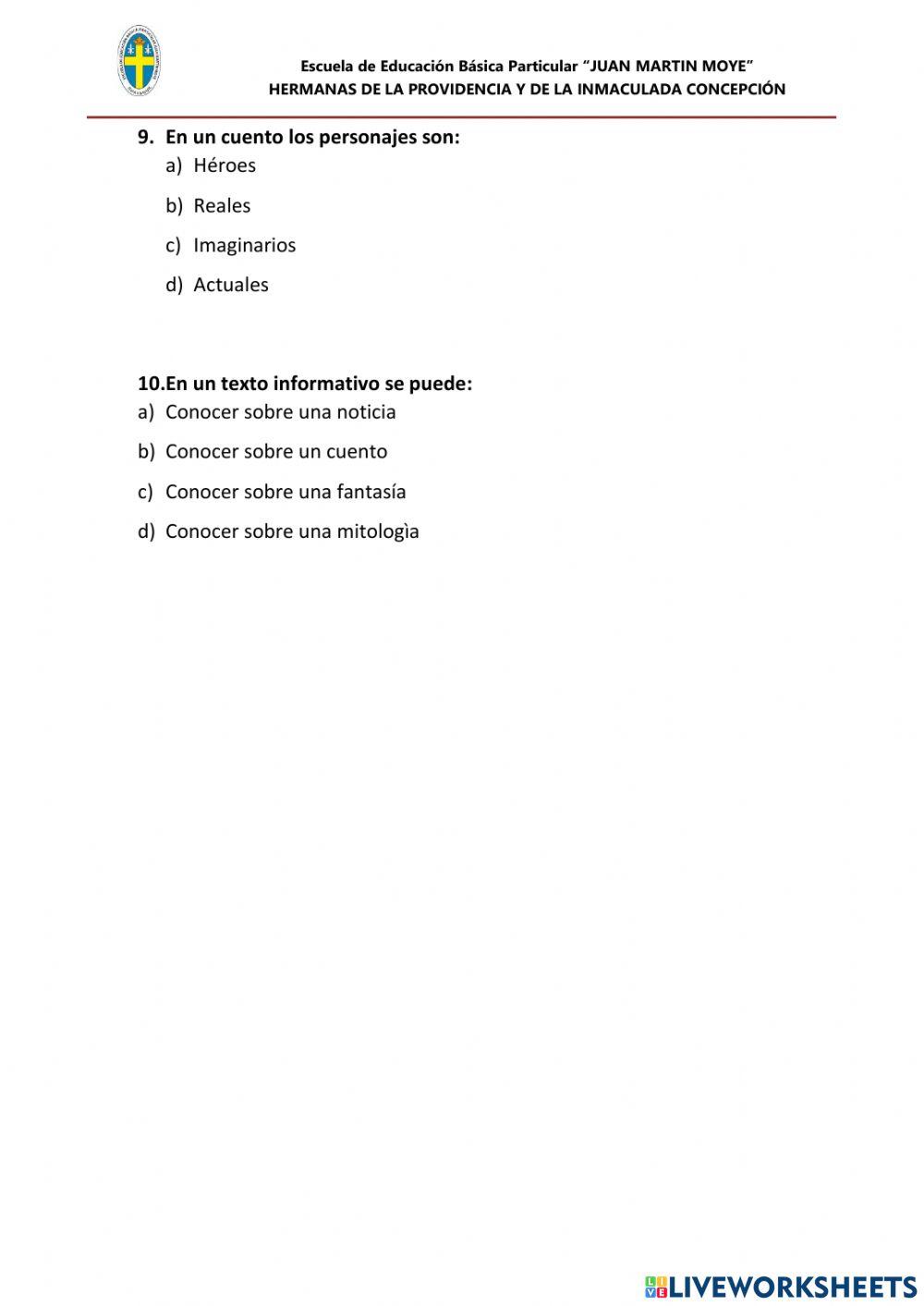 Prueba para ingreso de estudiantes