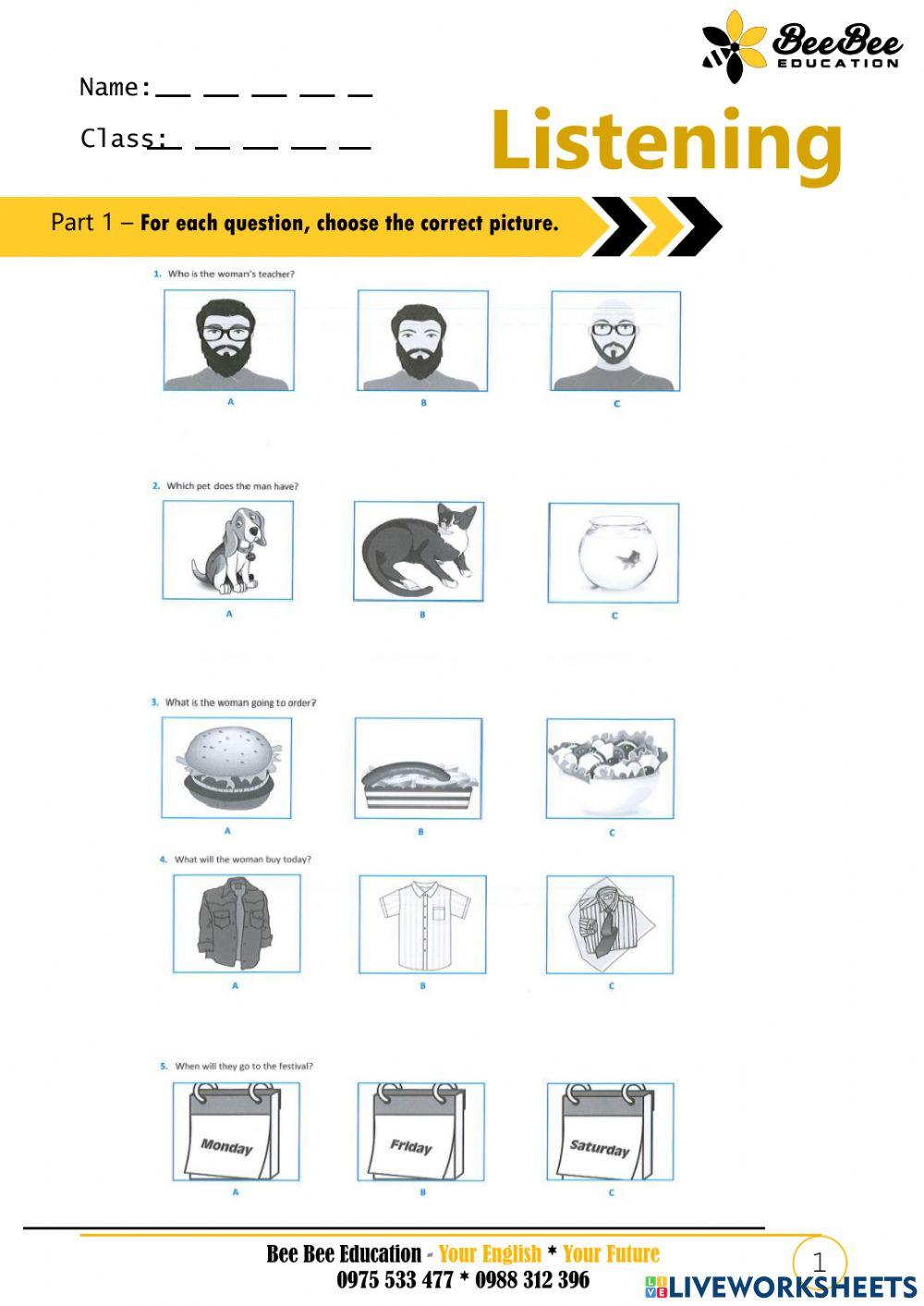  ket listening practice 02 online exercise for live worksheets