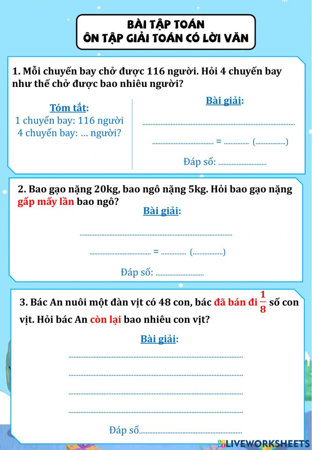 Bài tập Toán ngày 14.12 Bài tập Toán ngày 14.12