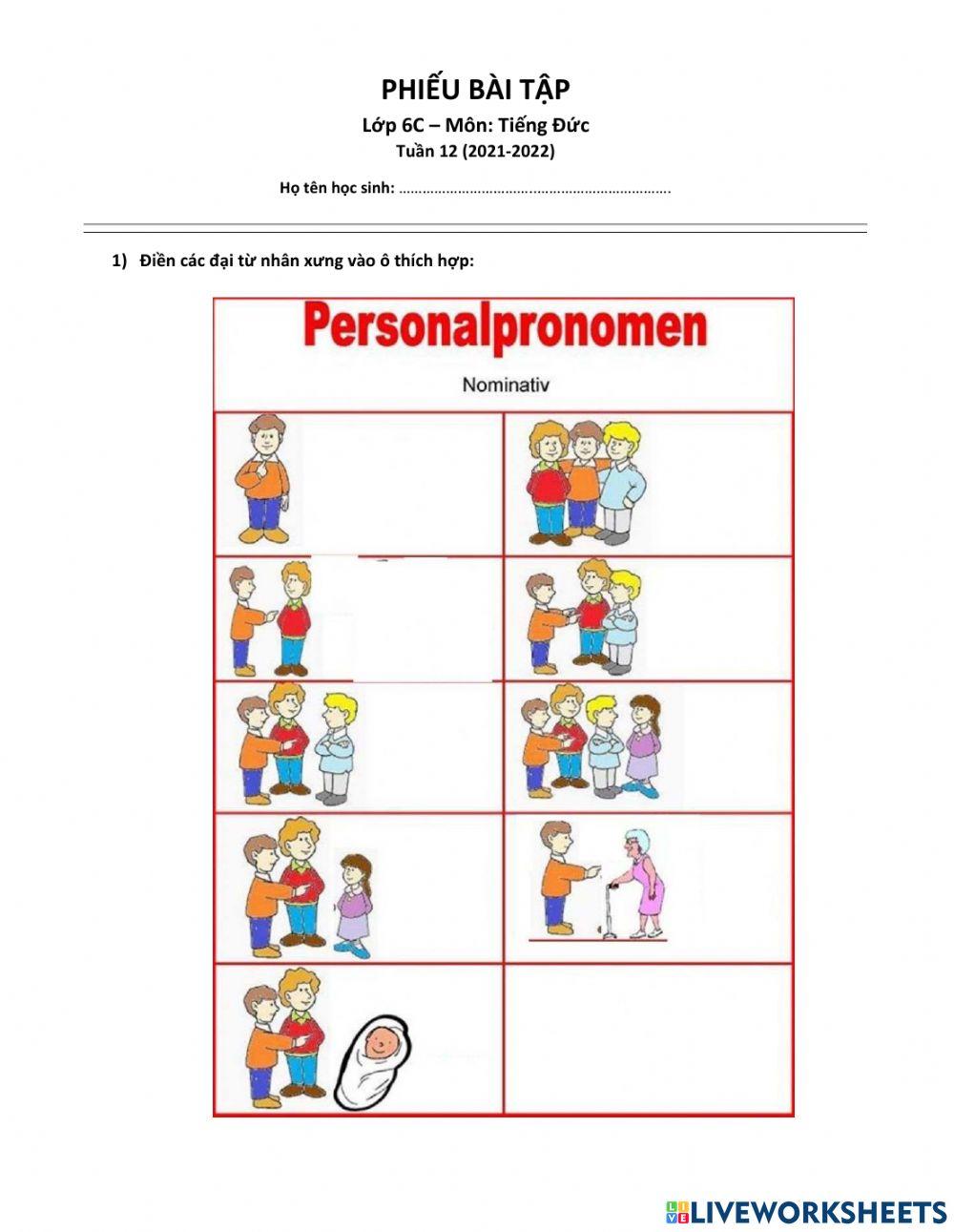 Phieu BT 6C-German-W12-Pronomen, Artikel