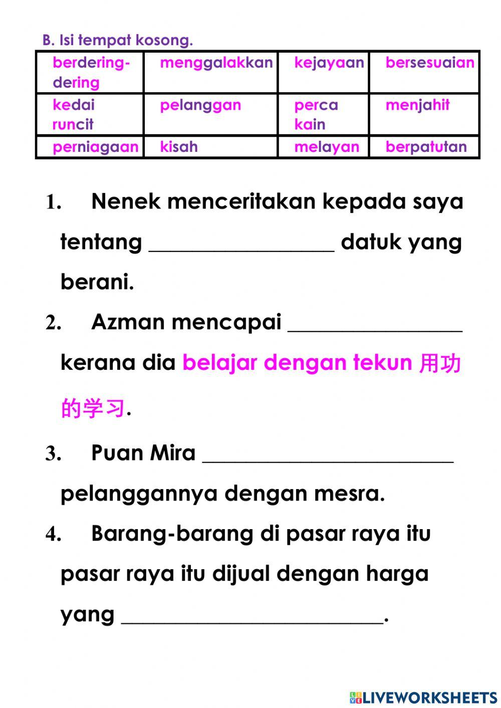 Bahasa Melayu Tahun 2 Unit 23