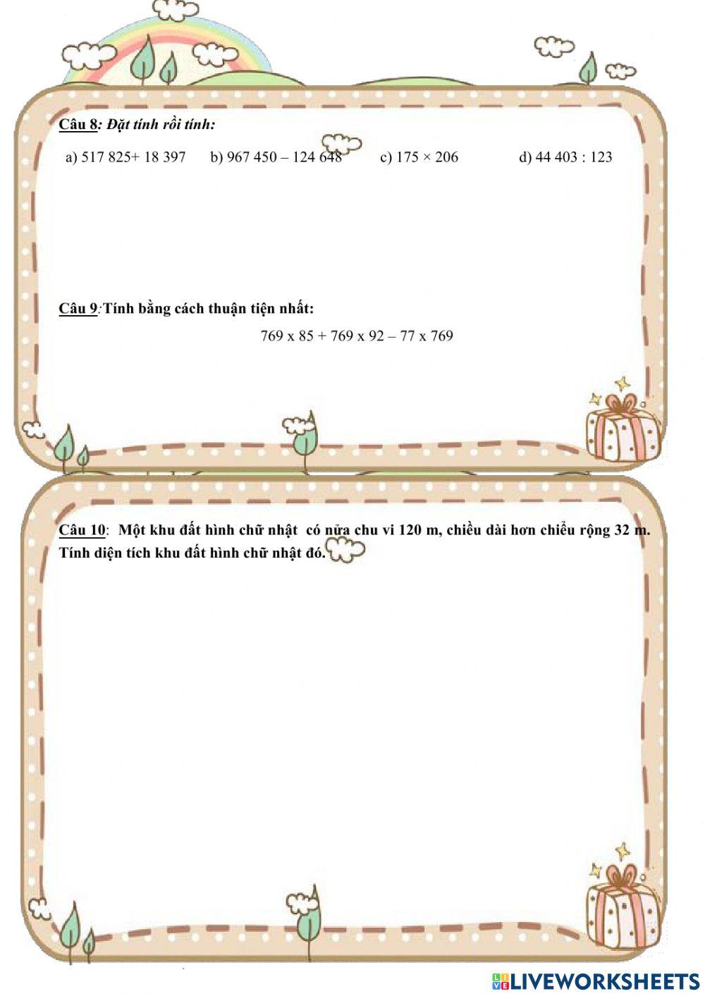 Ôn tập cuối học kì 1