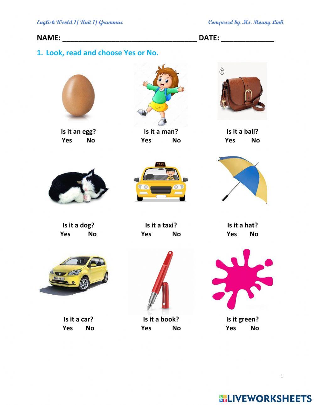 It is a ...? worksheet