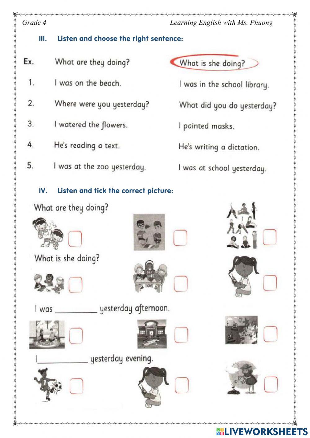 English 4 - Unit 9-10 - Listening Test