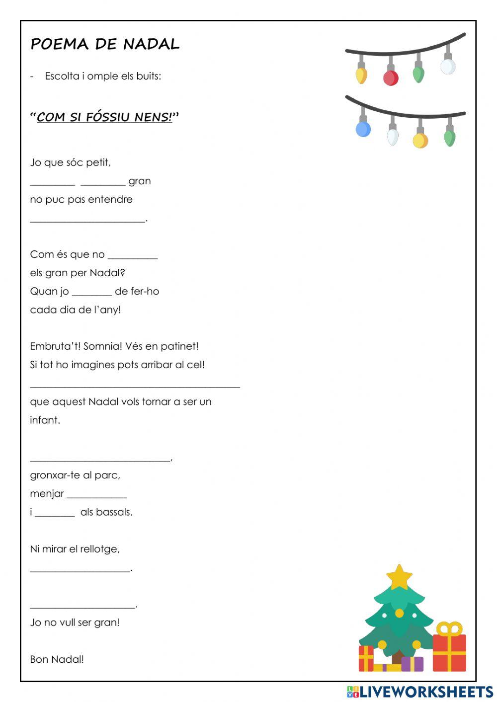 POEMA DE NADAL: Com si fóssiu nens!