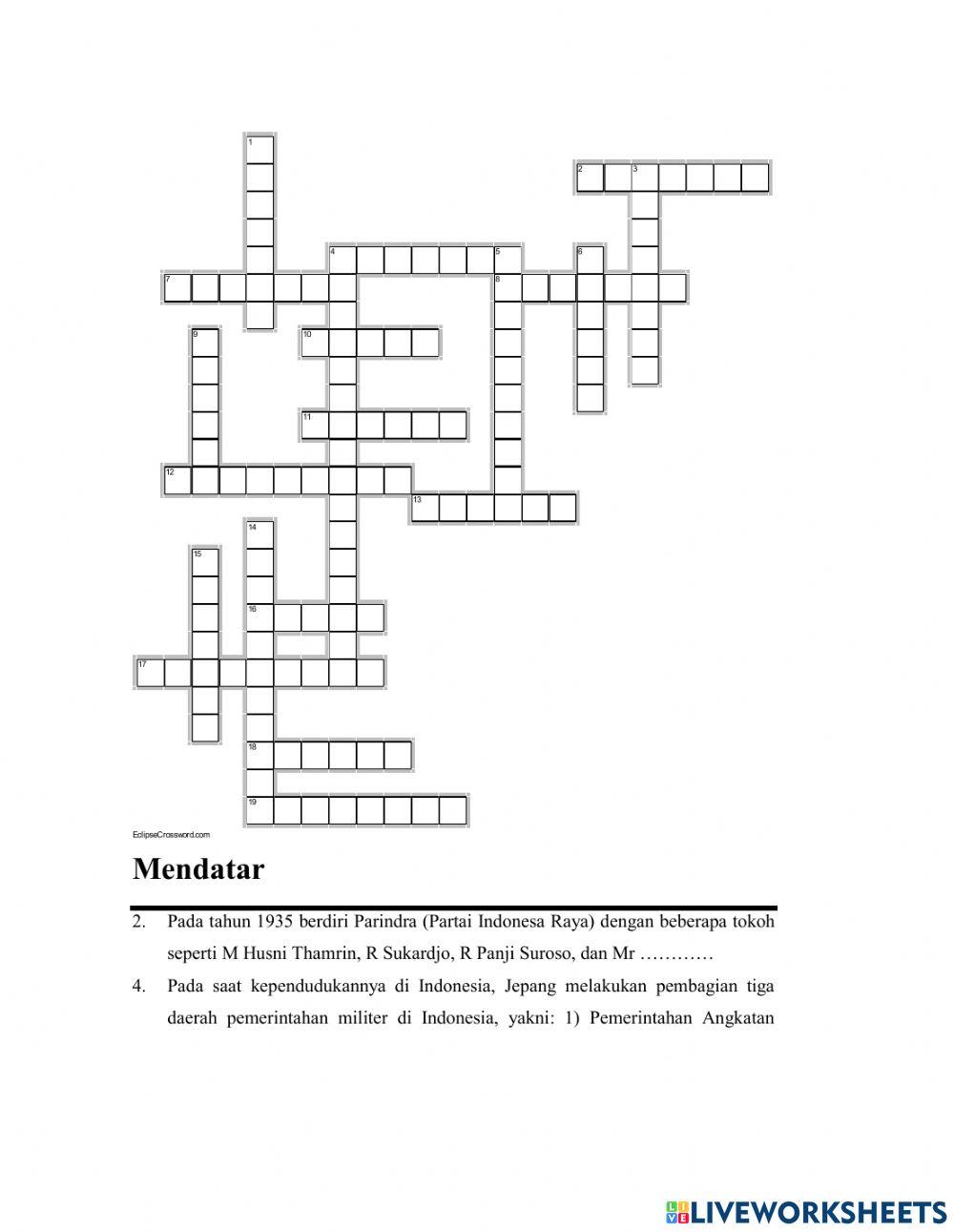 Crossword IPS Bagian Random Ke 53 worksheet Live Worksheets