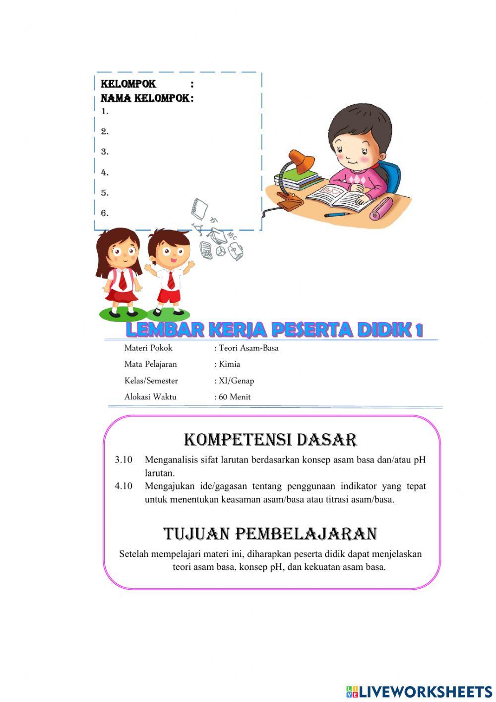 E-lkpd teori asam basa arrhenius