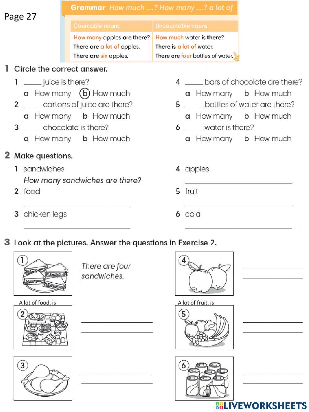 Some, any, a lot, a , an, -